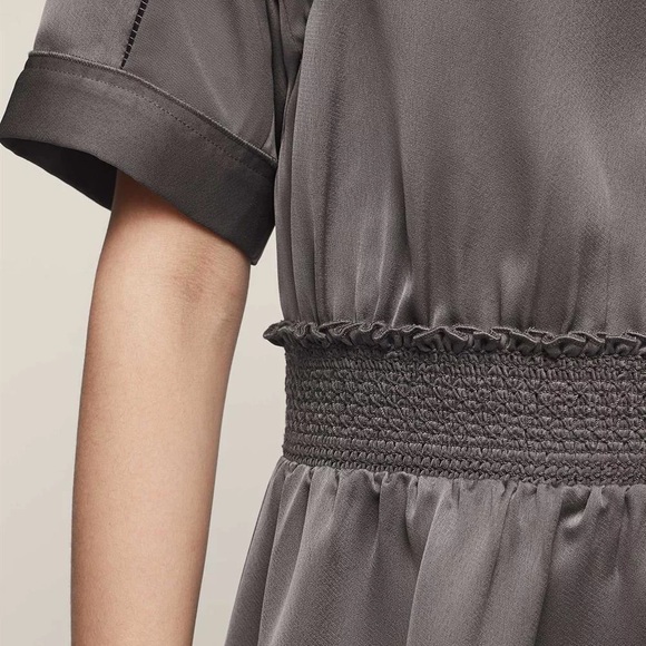 • Reiss • Myla Waisted Dress Midnight Meadow Grey - Picture 2 of 16